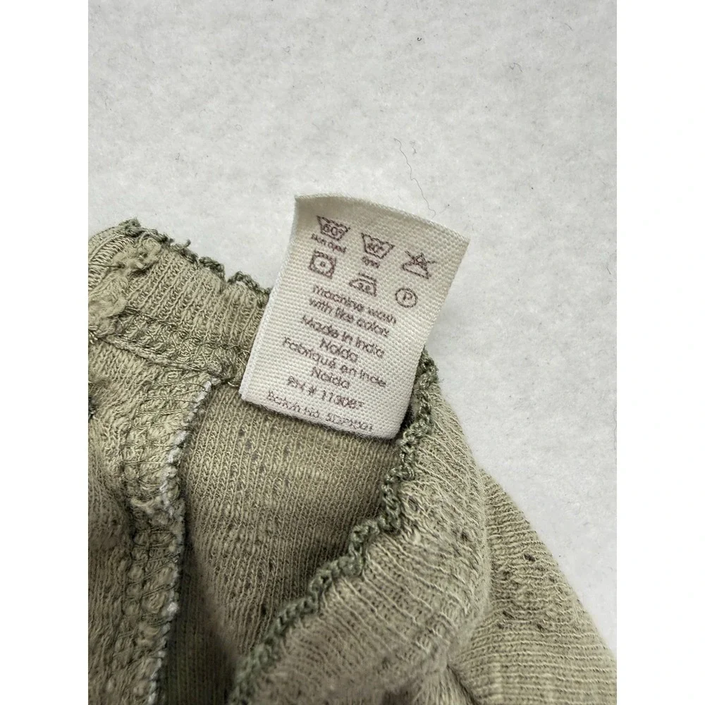 Kate Quinn Olive Green Pointelle Organic Cotton Footed Romper 6-9 Months